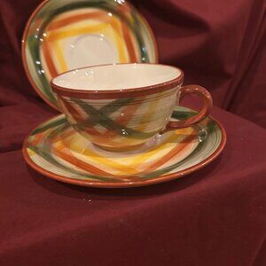 Vintage Veronware Homespun Cup & Saucer